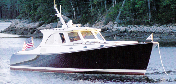 Hinckley 44 at anchor