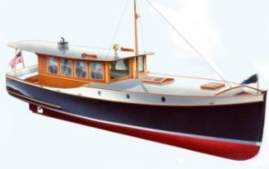 Alderson rendering of the classic motor yacht Yellow Cedar
