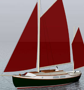 24' raised-deck canoe yawl 