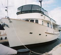 classic wooden motor yacht Vaquero