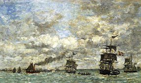 eugene-louis-boudin-anvers-bateaux-sur-lescaut