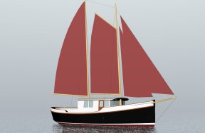 rendering of 42’ Steel Halibut Schooner