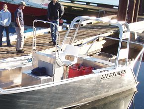 Lifetimer stern showing logo