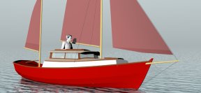 rendering of 17’7” Pogy Motorsailor