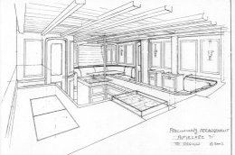 pencil drawing of saloon 