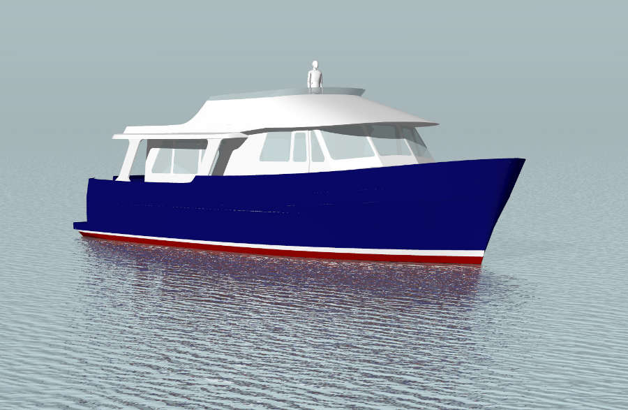  , 48' and 55' Steel Motor Yachts ~ Power Boat Designs by Tad Roberts