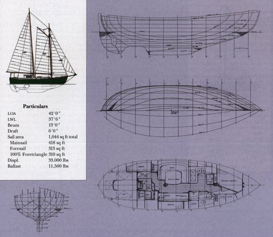Wild Cat sailplan and lines drawing