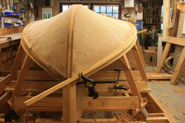 Nomad 16 under construction, builder, Mark Reuten. Photo credit, Mark Reuten