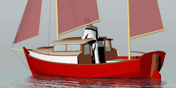 Pogy 17’ Motorsailer, minimum coastal cruiser