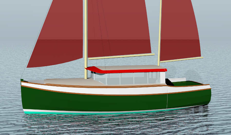 Khutze 26, Coastwise Trailerable Motorsailer ~ Small Boat 